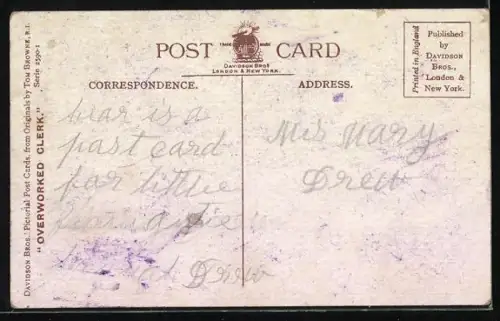 Künstler-AK Tom Browne: Chef beobachtet überarbeiteten Angestellten