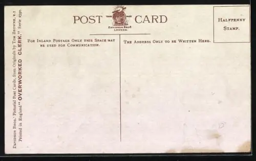 Künstler-AK Tom Browne: Drei Angestellte machen Pause im Büro