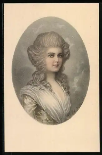 Künstler-AK Wichera: Barocke Dame mit weisser Perücke