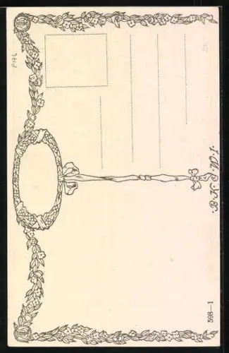 Künstler-AK F. J. Ostermann: Mädchen kümmert sich ums kleine Geschwisterchen