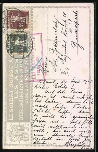 Künstler-AK sign. Ed. Elzingre: Der Schweizer Soldat im Laufe der Jahrhunderte, Rückzug von Marignamo, September 1515