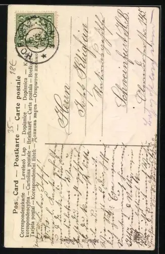 Lithographie Liebespaar auf einem Baumstamm am sitzen