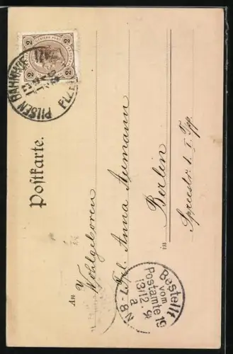 Künstler-AK Charles Scolik: ein Mädchen im Kleid mit gefalteten Händen