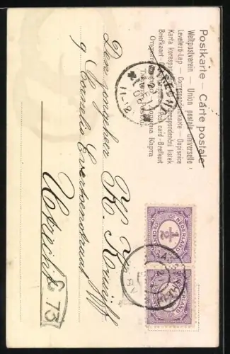 Lithographie Zwei niederländische Geschwister in ihrer Volkstracht