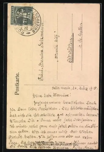 Künstler-AK Ulf Seidl: Heiligenblut, Ortschaft mit Kirche