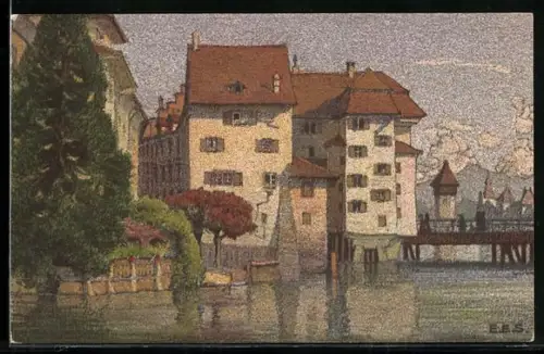 Künstler-AK Luzern, Partie an der Reuss