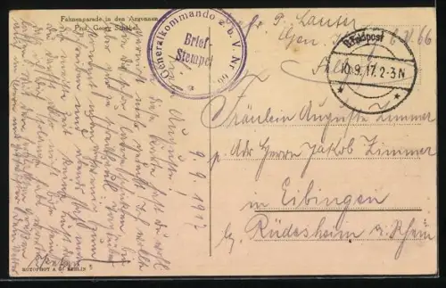 Künstler-AK Schlachtszene mit General Emmich