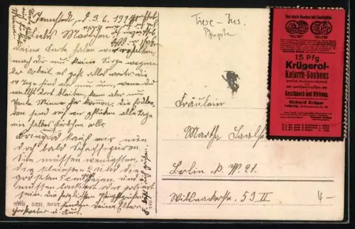 AK Sommerlandschaft und Maikäfer auf einem Zweig, Pfingstgruss