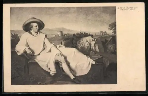 Künstler-AK Goethe in der Campagna