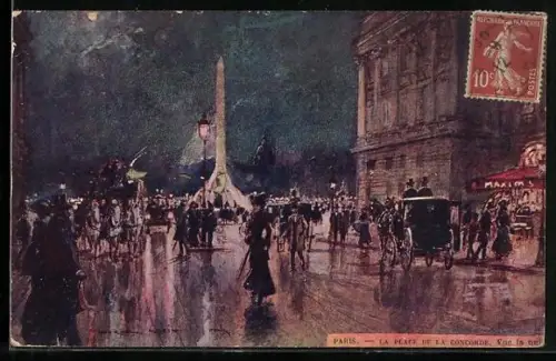 Künstler-AK Georges Stein: Paris, la place de la Concorde