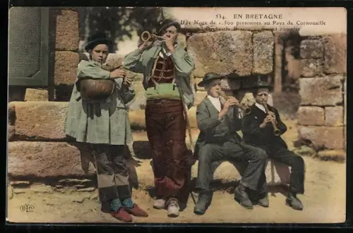 AK Bretagne, Dudelsack, Une Noce de 1500 personnes au pays de Cornouaille, Orchestre Breton au grand complet