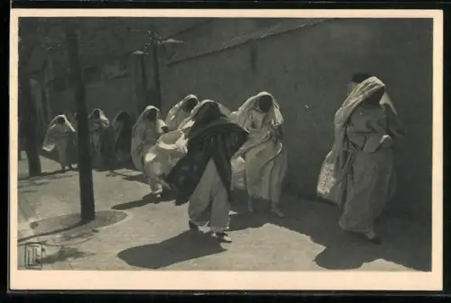 AK Types d`Orient, Promenade du Harem, Gruppe von Haremsdamen