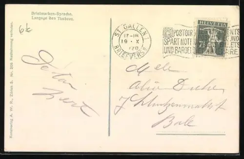 AK Briefmarkensprache / Langage de Timbre, Liebespaar im Herz aus Alpenblumen, Wappen der Kantone