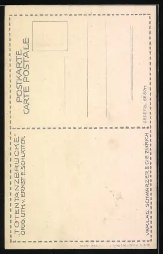 Künstler-AK Ernst E.Schlatter: Die Totentanzbrücke