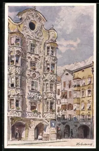 Künstler-AK E.F. Hofecker: Innsbruck, Höblinghaus
