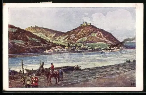 Künstler-AK J. Kalous: Wien, Kahlenberg und Leopoldsberg