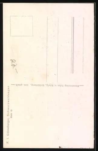 AK Schwarzwaldsagen, Szene am Wasserfall, Allerheiligen