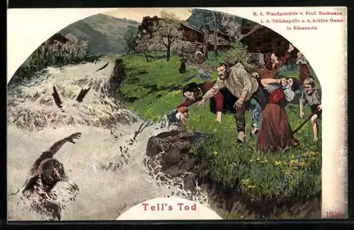 AK Tells Tod, Szene am reissenden Fluss