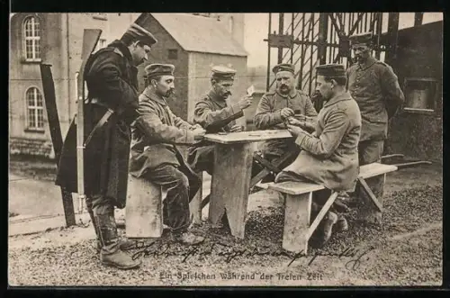 AK Westlicher Kriegsschauplatz - Ein Spielchen während der freien Zeit