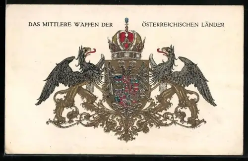 AK Rotes Kreuz Nr. 285, Mittleres Wappen der österreichischen Länder