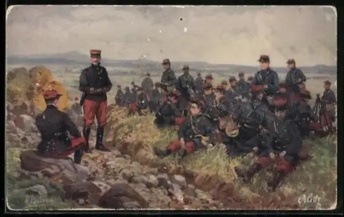 Künstler-AK The European War 1914 - The Frnech Army, The Infantry