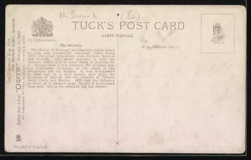 Künstler-AK The European War 1914 - The Frnech Army, The Infantry