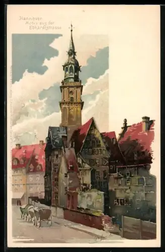 Künstler-AK Otto Hammel: Hannover, Motiv aus der Ebhardtstrasse