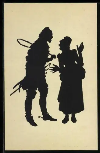 Künstler-AK Paul Konewka: Fenton und Frau Hurtig aus Falstaff und seine Gesellen