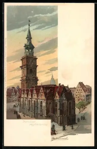 Künstler-AK Otto Hammel: Hannover, Aegidienkirche, Rückansicht
