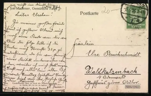 Künstler-AK Josef Madlener: Scherenschnitt Gemütliche Fahrt