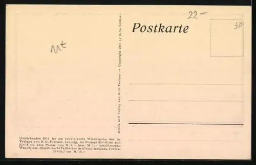 Künstler-AK Diefenbach: Per aspera ad astra, Teilbild 3, Ziegengespann und Hochrad