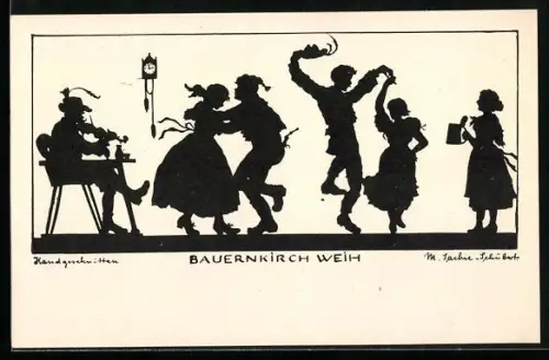 Künstler-AK Marta Sachse-Schubert: Bauernkirchweih, tanzende Menschen mit Geigenmusik begleitet