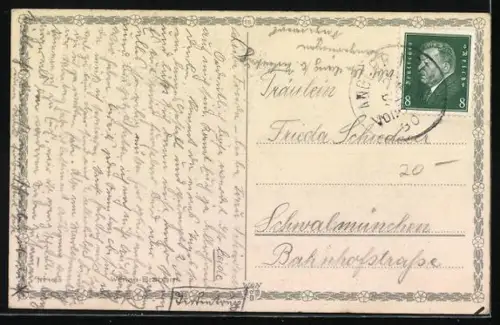 Künstler-AK Rolf Winkler: Silhouette aus dem Märchen die sieben Schwaben