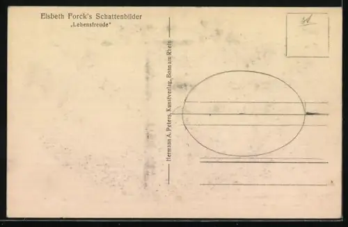 Künstler-AK Elsbeth Forck: Schattenbild, wir wandern und fliegen, Wanderer im Wald