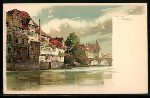 Künstler-AK Otto Hammel: Hannover, Blick in das Alt-Venedig