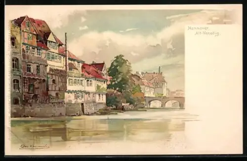 Künstler-AK Otto Hammel: Hannover, Blick in das Alt-Venedig