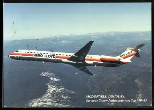 AK Flugzeug Mcdonnell Douglas MD-83 von Aero Lloyd, das neue Super-Jetflugzeug