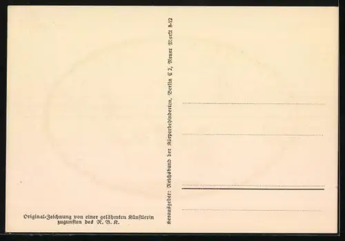 Künstler-AK Elsbeth Forck: Silhouette von einem Kobold, der einer Fee eine Blume überreicht