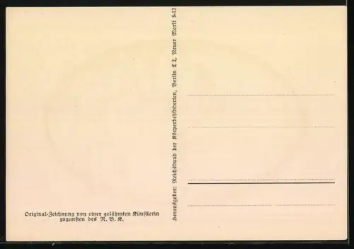 Künstler-AK Elsbeth Forck: Schattenbild, Elf mit einer Blume