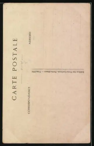 AK Propaganda, Cest le bouquet de gloire et d'esperance, Que m'a donne mon cher soldat de France, frz. Trachtenmädchen