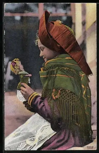 AK Elsässisches Bauernmädchen in volkstypischer Tracht