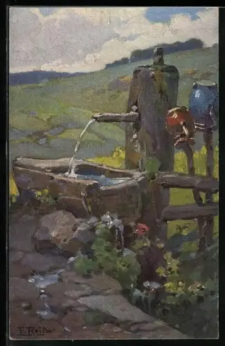 Künstler-AK Fritz Reiss: Schwarzwald-Quellen