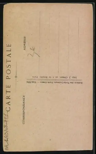 Künstler-AK Vive la France!, Junge Frau in elsass-lothringischer Tracht