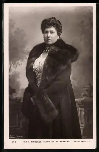 AK Princess Henri of Battenberg in Pelzmantel