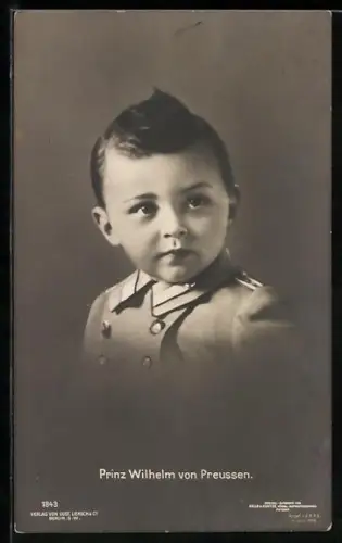 AK Prinz Wilhelm vom Preussen als niedlicher Bube in Uniform
