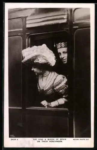 AK The King and Queen of Spain on their Honeymoon