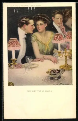 Künstler-AK Clarence F.Underwood: Paar beim Diner