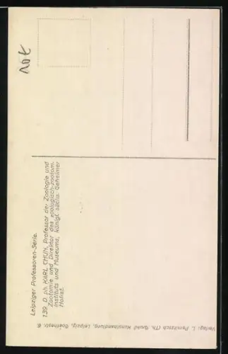AK Professor der Zoologie und Zootomie Karl Chun im Profil