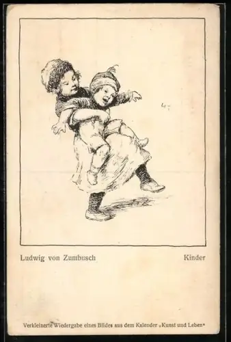 Künstler-AK Ludwig von Zumbusch: Kinder