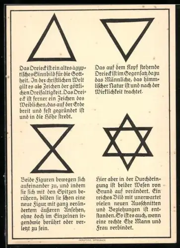 AK Zeichen aus Altertum u. Mittelalter, Dreieck, Davidstern